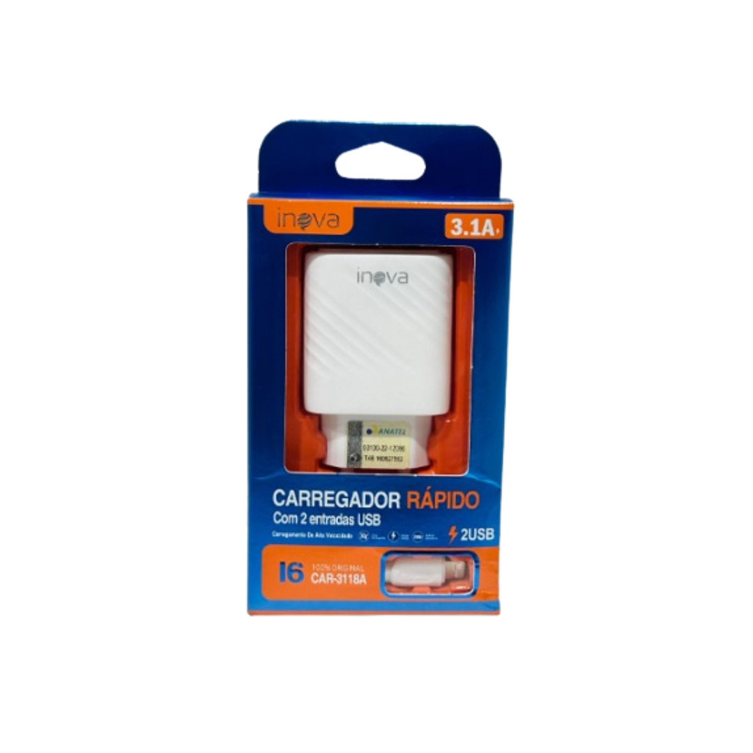 Carregador de Celular P/ Ios C/2 Entradas Usb