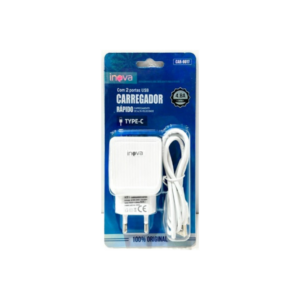 Carregador de Celular Tipo C C/2 Entradas Usb