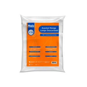 Avental Desc Branco Manga Longa C/ Punho Elást 16g C/10