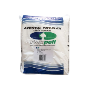 Avental Desc Branco Manga Longa C/ Punho Elást 40gr C/10