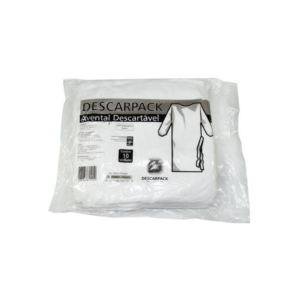 Avental Desc. Branco Manga Longa C/ Punho Elást. 20g C/10