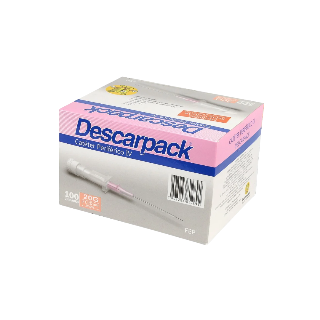 Cateter Intrav 20g (Rosa) C/100un