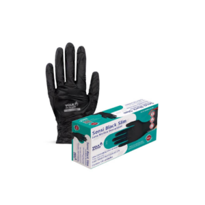 Luva Nitrilica Sensi Black Slim P S/ Pó C/ 100unds