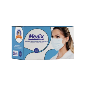 Mascara Desc Azul Tripla C/ Elástico C/ Clip Cx C/ 50