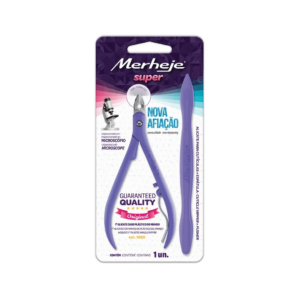 Alicate P/ Cutículas Merheje C/ Espatula Basic Lilas