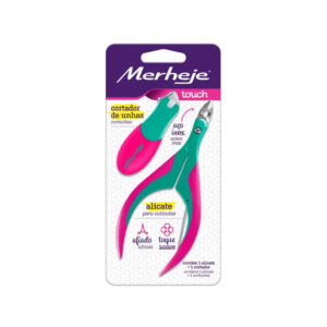 Conj. Alicate + Cortador Merheje Touch Verde/pink