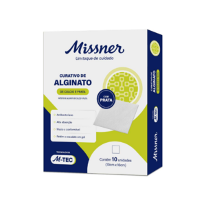 Curativo Alginato de Calcio e Prata 10x10cm C/ 10un
