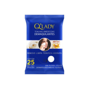 Toalhas Umedecidas Demaquilante Q Lady C/25unds